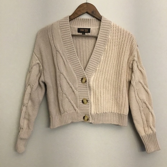 Truth Soul Armor Multi-Knit Cardigan Sweater Size S - Picture 4 of 13